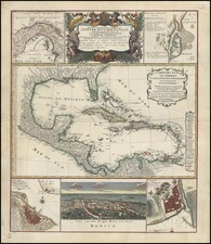 Southeast, Mexico, Caribbean and Central America Map By Homann Heirs