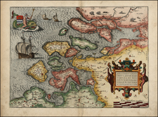 Netherlands Map By Abraham Ortelius