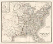 United States and Texas Map By Alexander Keith Johnston