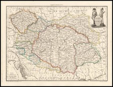 Europe, Austria, Hungary, Romania and Czech Republic & Slovakia Map By Conrad Malte-Brun