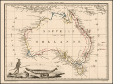 China, Southeast Asia, Philippines, Other Islands and Australia Map By Conrad Malte-Brun