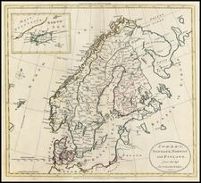 World, Atlantic Ocean, Europe, Scandinavia and Balearic Islands Map By G. Robinson  &  Charles Dilly