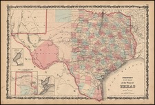 Texas Map By Benjamin P Ward  &  Alvin Jewett Johnson