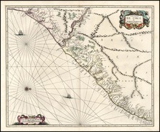 South America Map By Willem Janszoon Blaeu / Gaspar Barleus