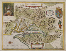 Mid-Atlantic and Southeast Map By Henricus Hondius