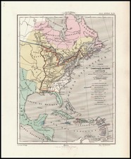 United States, Mexico and Canada Map By Charles Perigot