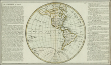 Western Hemisphere, South America and America Map By Jean Baptiste Louis Clouet