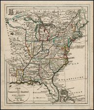 United States and South Map By Johann Walch