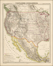 Southwest, Rocky Mountains and California Map By Dietrich Reimer  &  Heinrich Kiepert