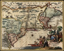 New England and Mid-Atlantic Map By John Ogilby / Arnoldus Montanus