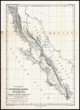 Mexico, Baja California and California Map By Augustus Herman Petermann