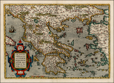 Balkans, Turkey, Balearic Islands and Greece Map By Abraham Ortelius