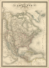 North America Map By Adolphe Hippolyte Dufour