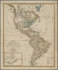 South America and America Map By Freidreich Wilhem Steit
