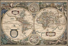 World and World Map By Jodocus Hondius / Henri Le Roy