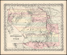 Southwest and Rocky Mountains Map By Joseph Hutchins Colton