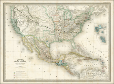 United States and Mexico Map By Adolphe Hippolyte Dufour