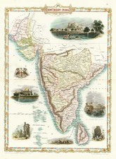 Asia and India Map By John Tallis