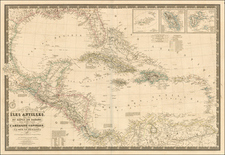 Southeast, Texas, Caribbean and Central America Map By Adrien-Hubert Brué