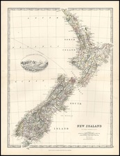 Australia & Oceania and New Zealand Map By Keith Johnston