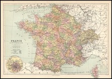 Europe, Switzerland and France Map By T. Ellwood Zell