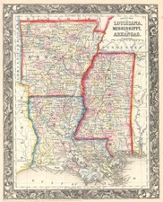 South Map By Samuel Augustus Mitchell Jr.