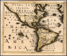 North America, South America and America Map By Franz Wagner