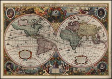 World and World Map By Henricus Hondius