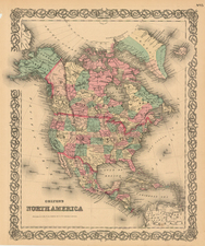 North America Map By G.W.  & C.B. Colton