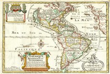 South America and America Map By Nicolas de Fer