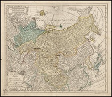 Europe, Russia, Asia and Russia in Asia Map By Leonard Von Euler