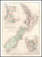 Australia & Oceania, Australia and New Zealand Map By Adam & Charles Black