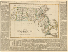 New England and Massachusetts Map By Carl Ferdinand Weiland