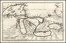 Midwest and Canada Map By Jacques Nicolas Bellin