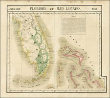 Florida and Bahamas Map By Philippe Marie Vandermaelen