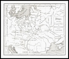 Europe, Poland, Russia, Czech Republic & Slovakia and Baltic Countries Map By Leonard Chodzko