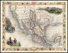 Texas, Southwest, Rocky Mountains and California Map By John Tallis