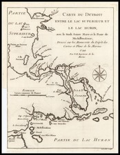 Midwest and Canada Map By Jacques Nicolas Bellin