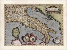 Europe and Italy Map By Abraham Ortelius