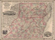 Mid-Atlantic and Southeast Map By Alvin Jewett Johnson  &  Ross C. Browning