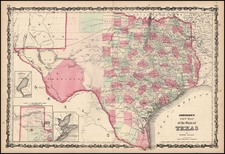 Texas Map By Benjamin P Ward  &  Alvin Jewett Johnson