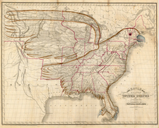 United States, Comic & Anthropomorphic and Curiosities Map By Joseph & James Churchman