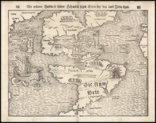 North America, South America and America Map By Sebastian Munster