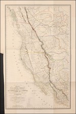 United States, Texas, Plains, Southwest, Rocky Mountains, Alaska, Mexico, Baja California and California Map By Eugene Duflot De Mofras