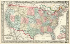 United States and Rocky Mountains Map By Samuel Augustus Mitchell Jr.