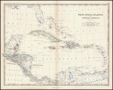 Southeast, Caribbean and Central America Map By W. & A.K. Johnston