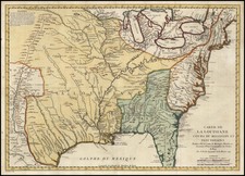 United States, South, Southeast, Midwest, Plains and Canada Map By Jacques Nicolas Bellin