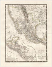 Texas, Southwest, Rocky Mountains and California Map By Adrien-Hubert Brué