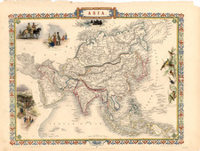 Asia and Asia Map By John Tallis