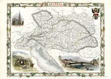 Europe and Austria Map By John Tallis